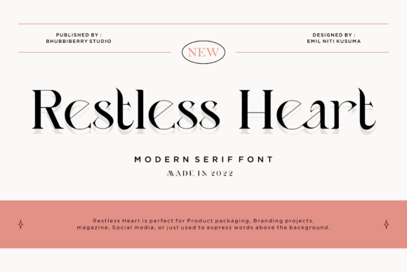 Restless Heart: A Serif Font for Modern Branding